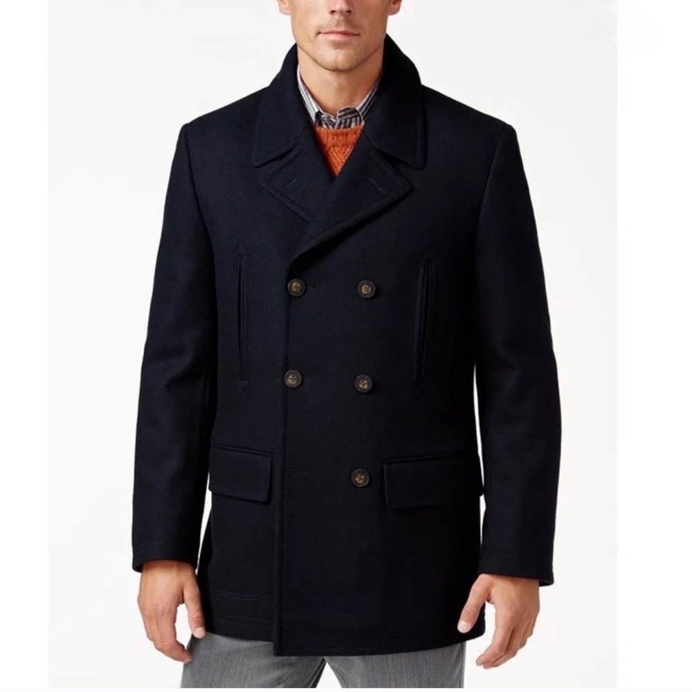 Men's Ralph Lauren Navy Double-Breasted Pea Coat
